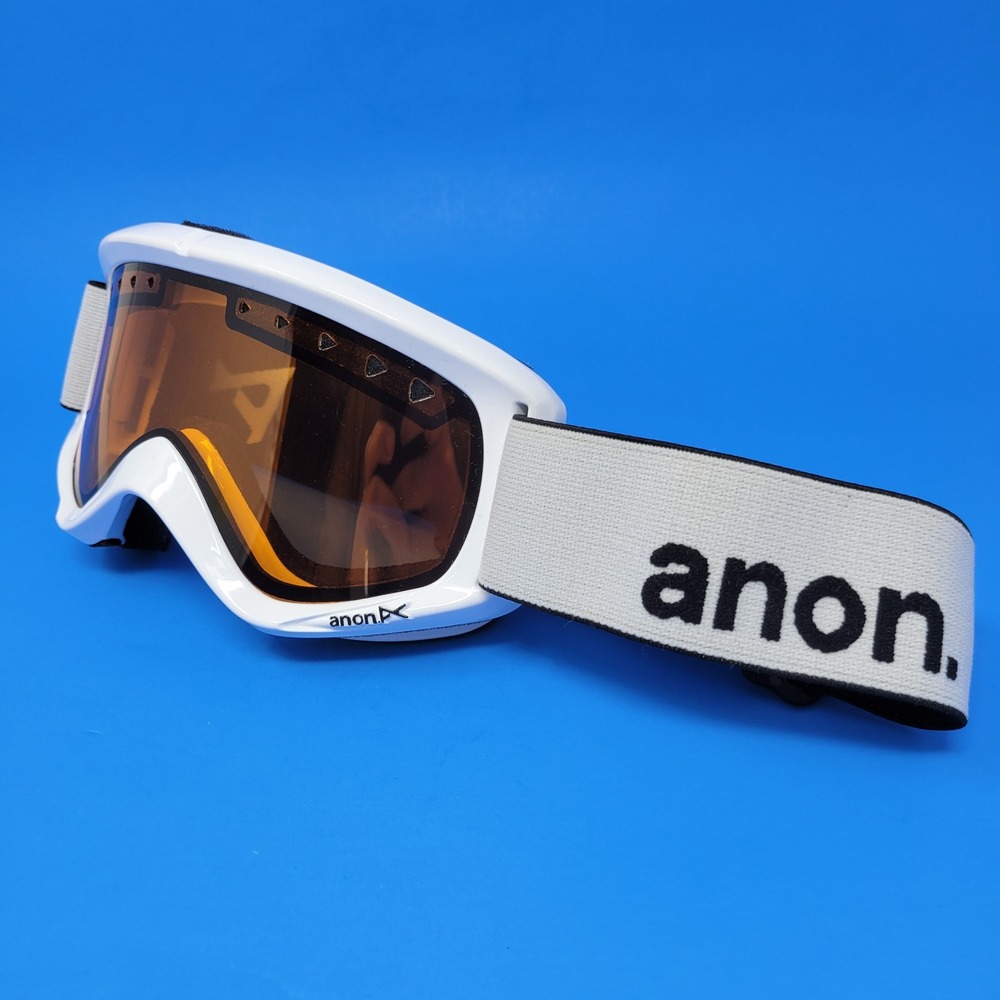 Anon Helix‎ Ski Snowboard Goggles White Frame Amber Lens Adjustable Strap Unisex
